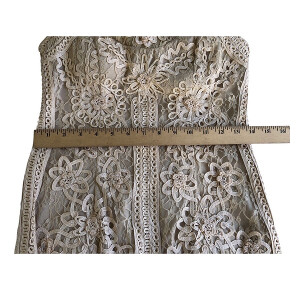 Sue Wong Nocturne Beaded Sequin Ivory Sheath Dress Wedding Cocktail Size 4 - Picture 9 of 13